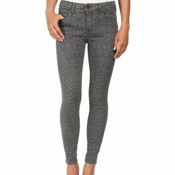 Parker Smith Womens Ava skinny jeans in green leopard size 28 - Picture 1 of 7